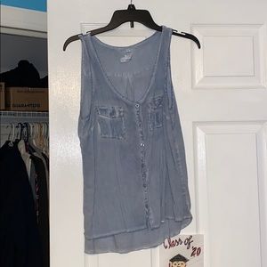 Jean Look Button up Tank Top